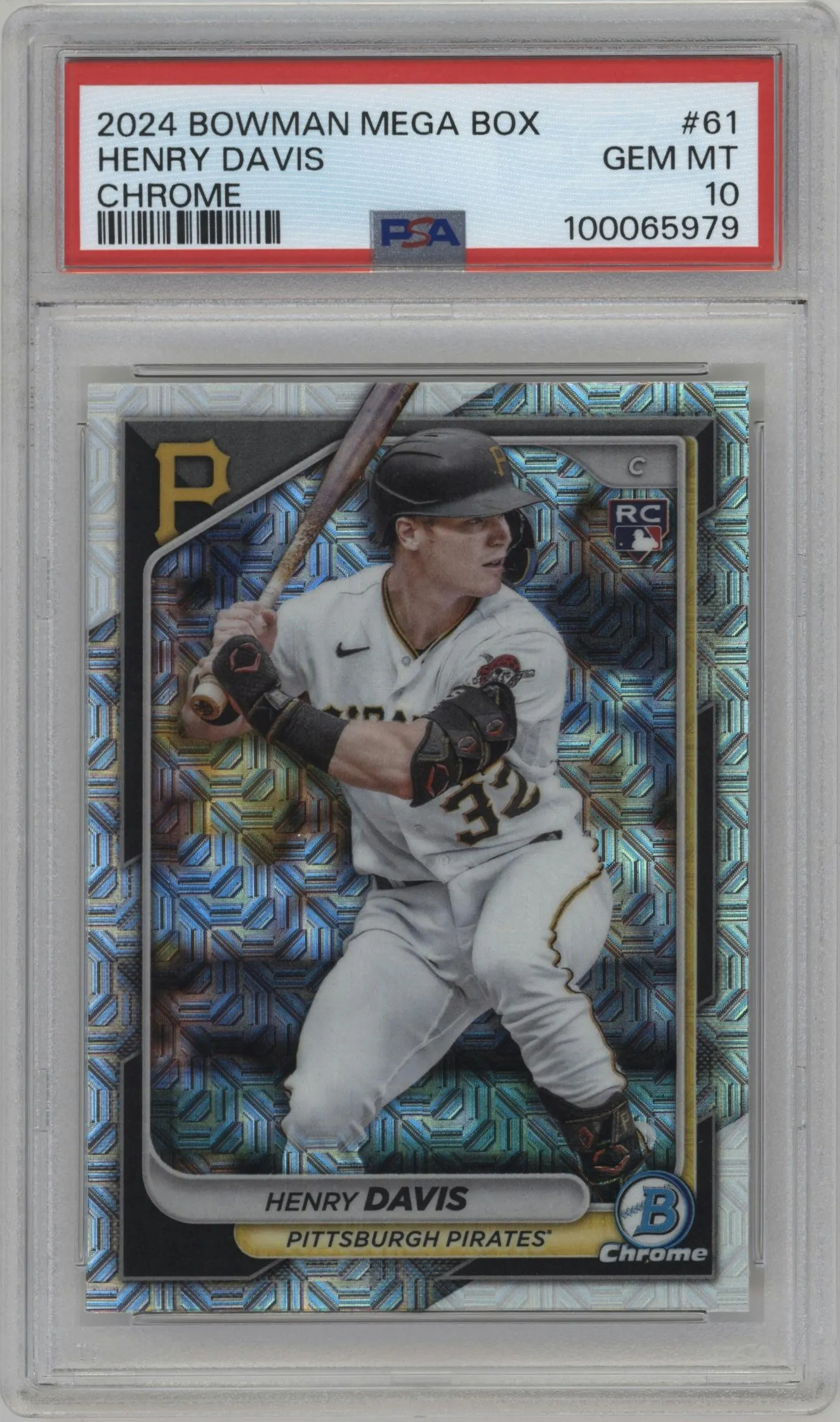 2024 Bowman Mega Box Chrome Pros. Henry Davis #61 PSA 10