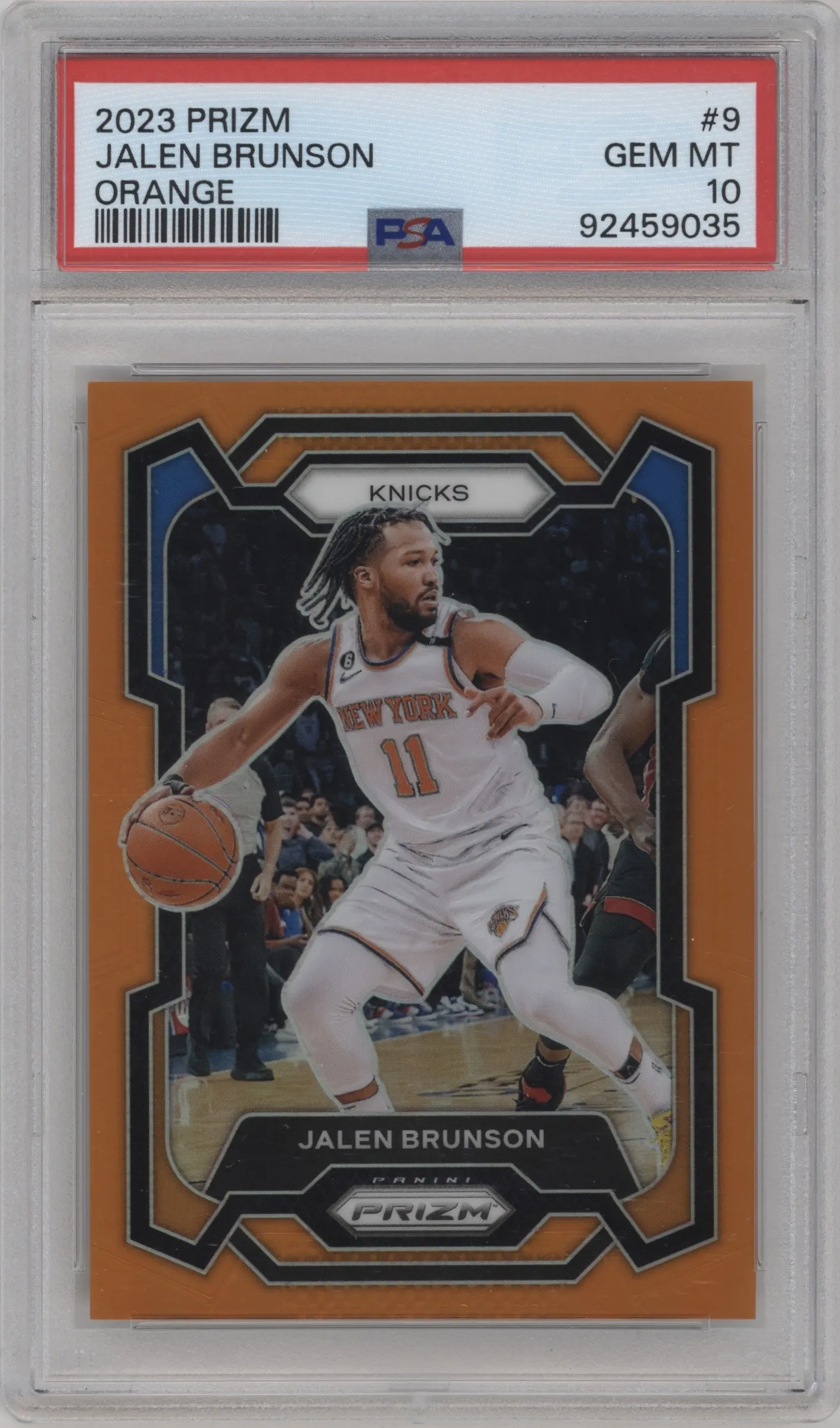 2023 Panini Prizm Jalen Brunson Orange Prizm #9 PSA 10