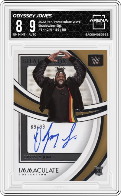 2022 Panini Immaculate Collection WWE Shadowbox Sig. Odyssey Jones #SH-OJN ARENA CLUB 8