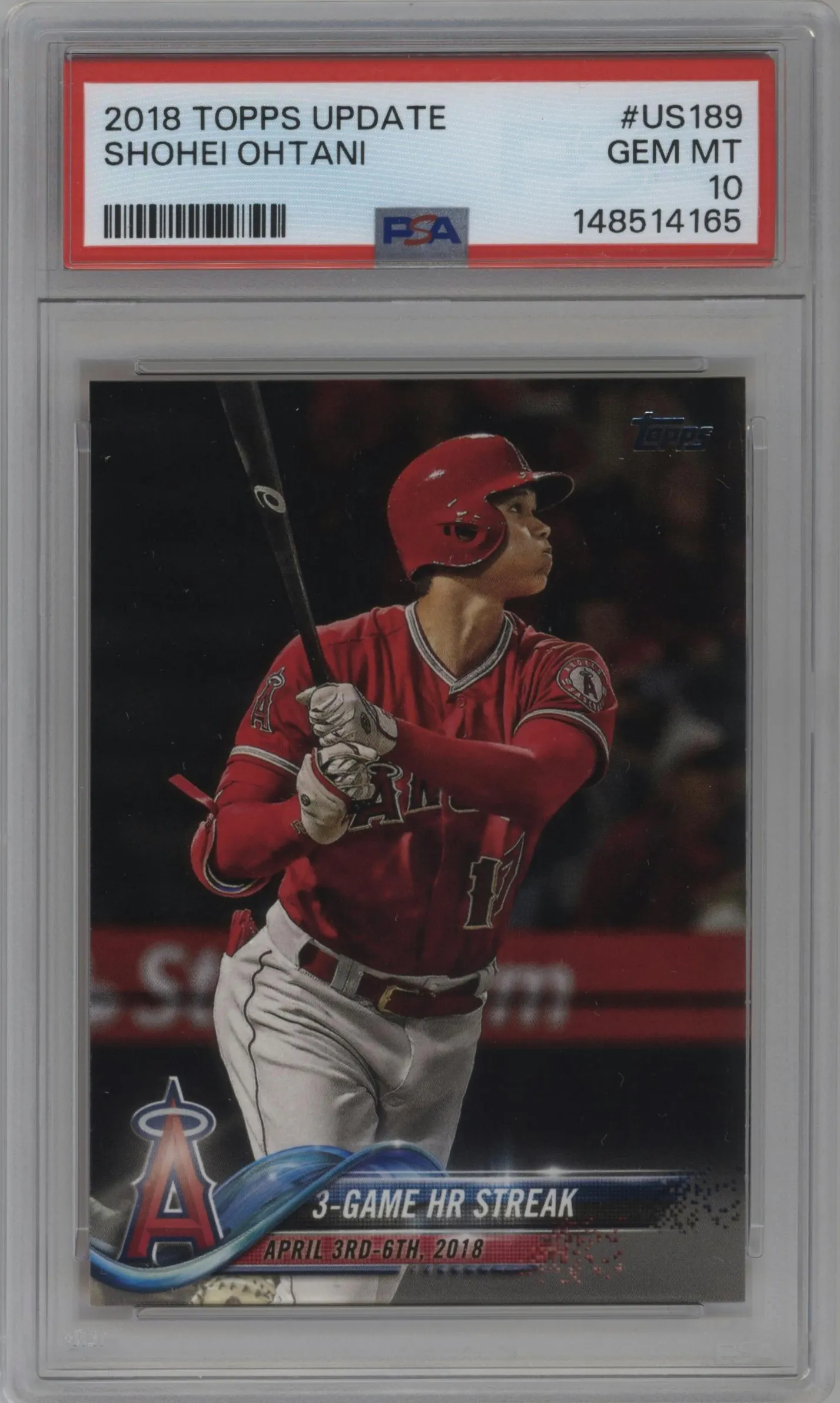 2018 Topps Update Shohei Ohtani PSA 10