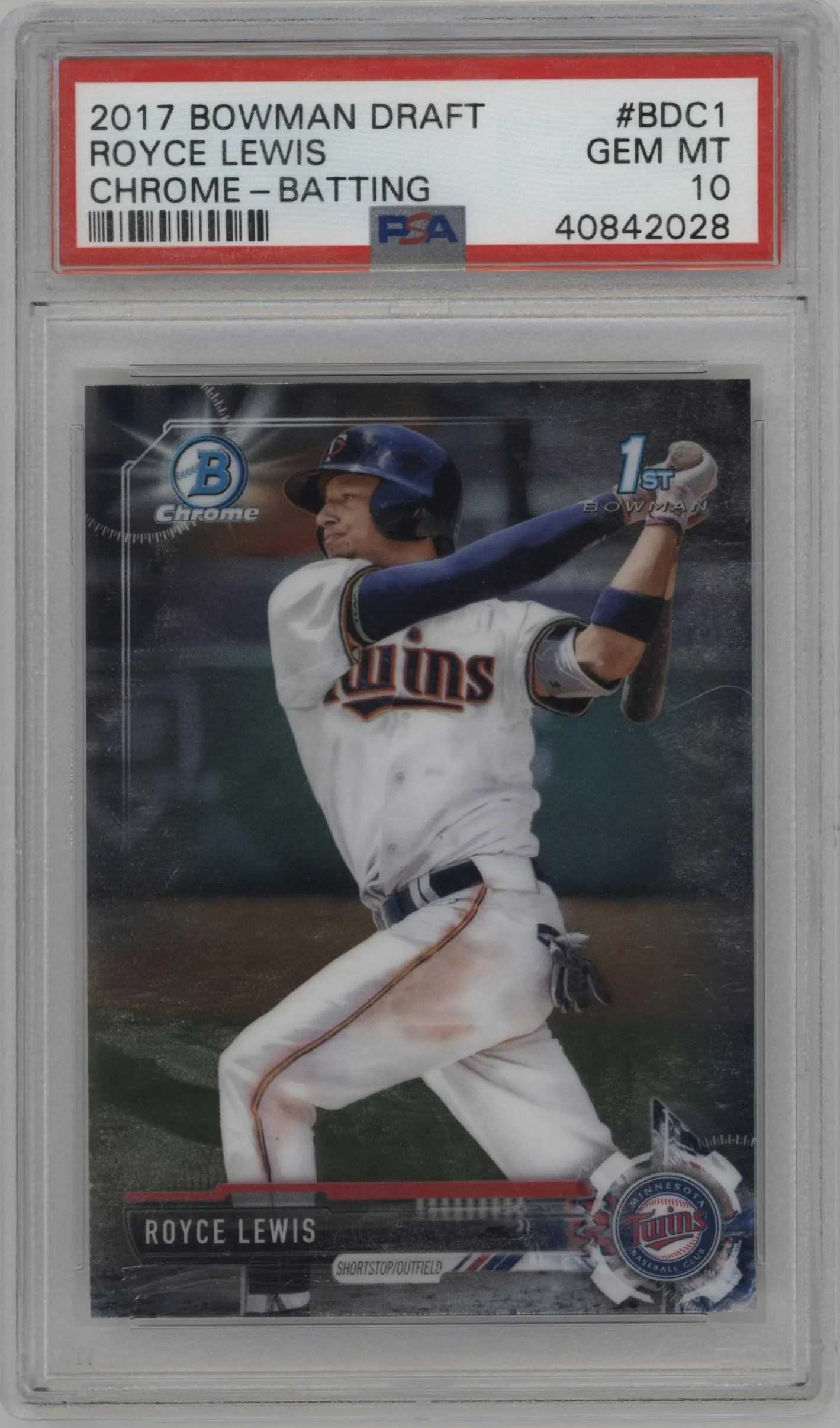 2017 Bowman Draft Chrome Royce Lewis #BDC-1 PSA 10