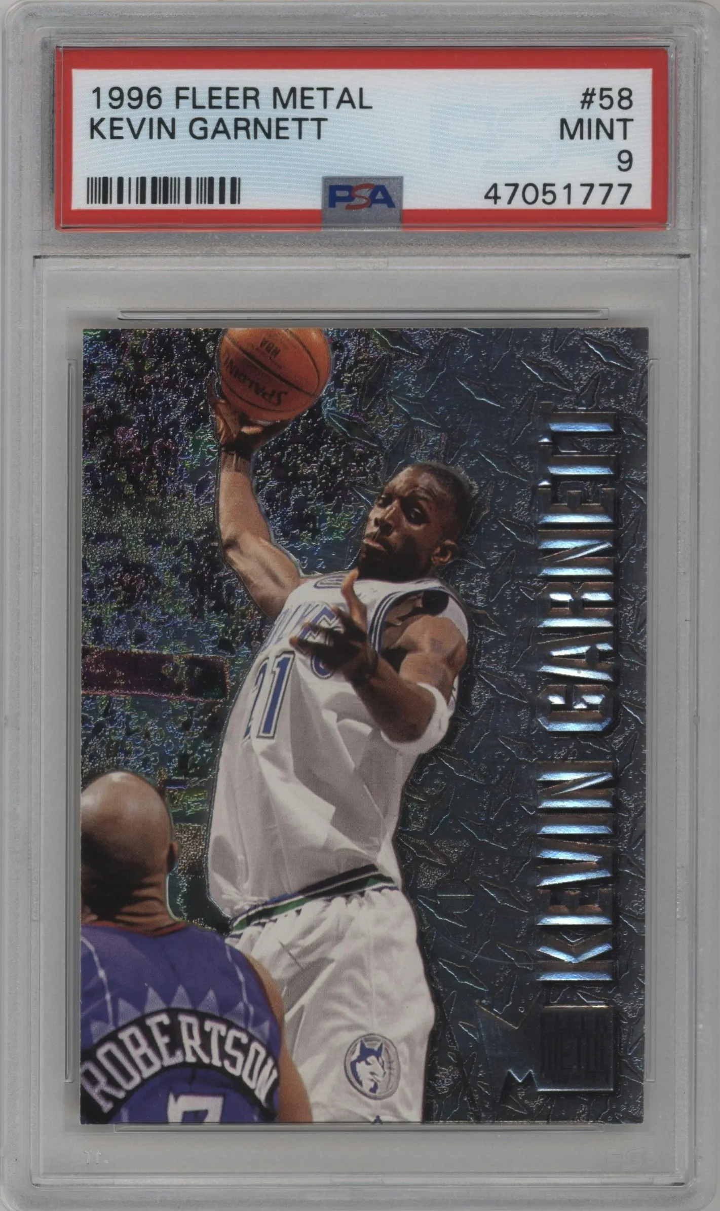 1996 Fleer Metal Kevin Garnett #58 PSA 9