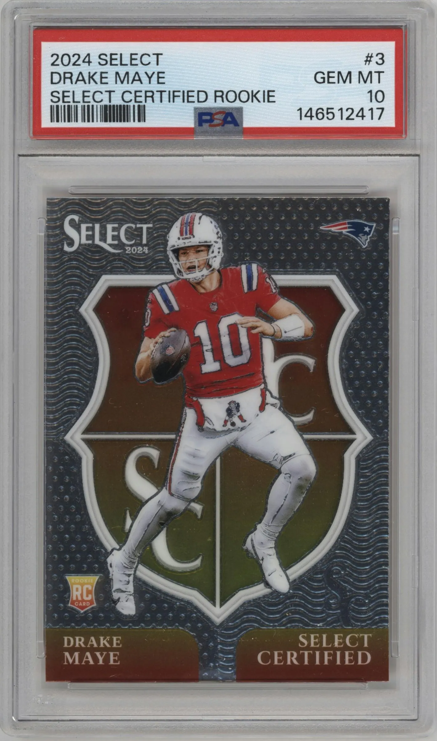 2024 Panini Select Select Cert.Rke. Drake Maye PSA 10