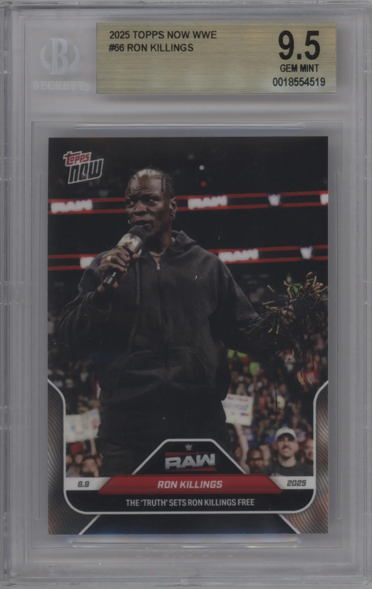 2025 Topps Now WWE Ron Killings BGS 9.5