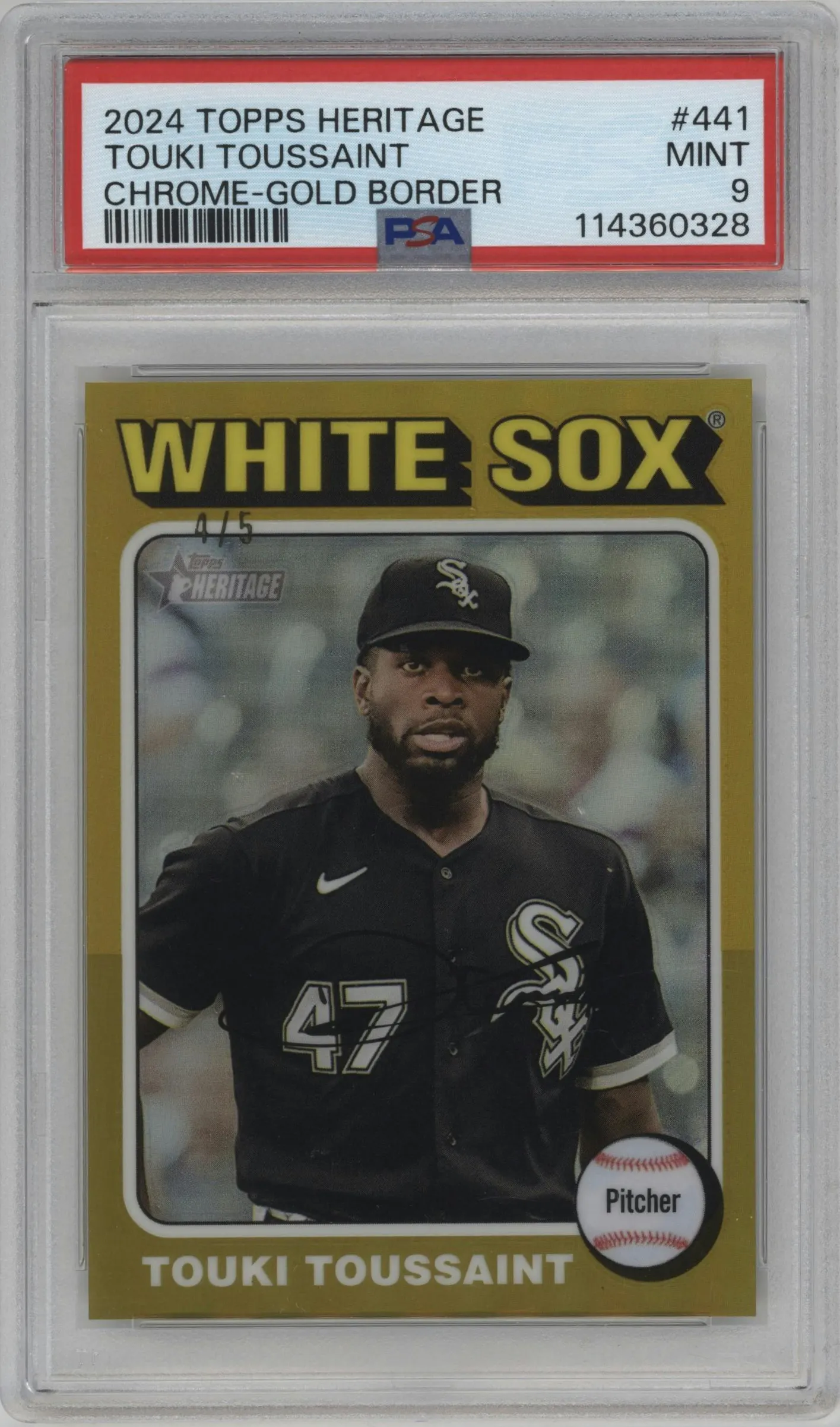 2024 Topps Heritage Touki Toussaint Chrome Gold Refractor #441 PSA 9