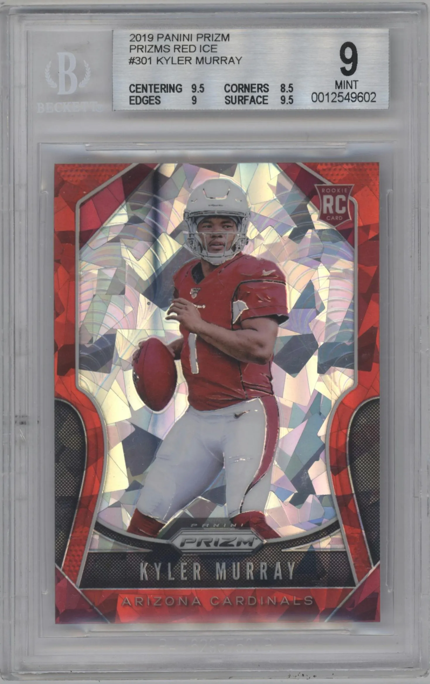 2019 Panini Prizm Kyler Murray Red Ice #301 BGS 9