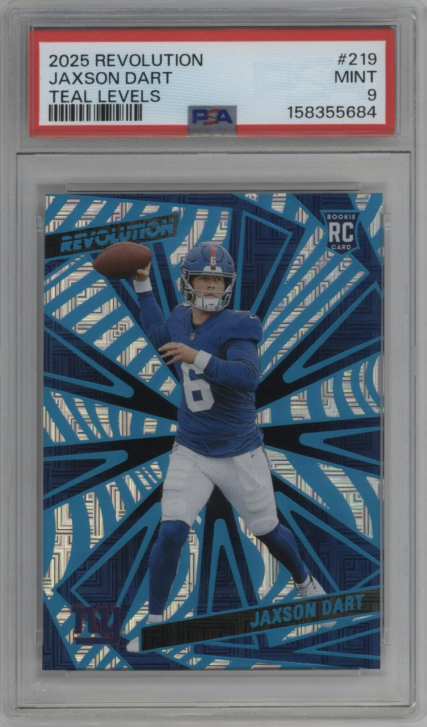 2025 Panini Revolution Jaxson Dart Teal Levels #219 PSA 9