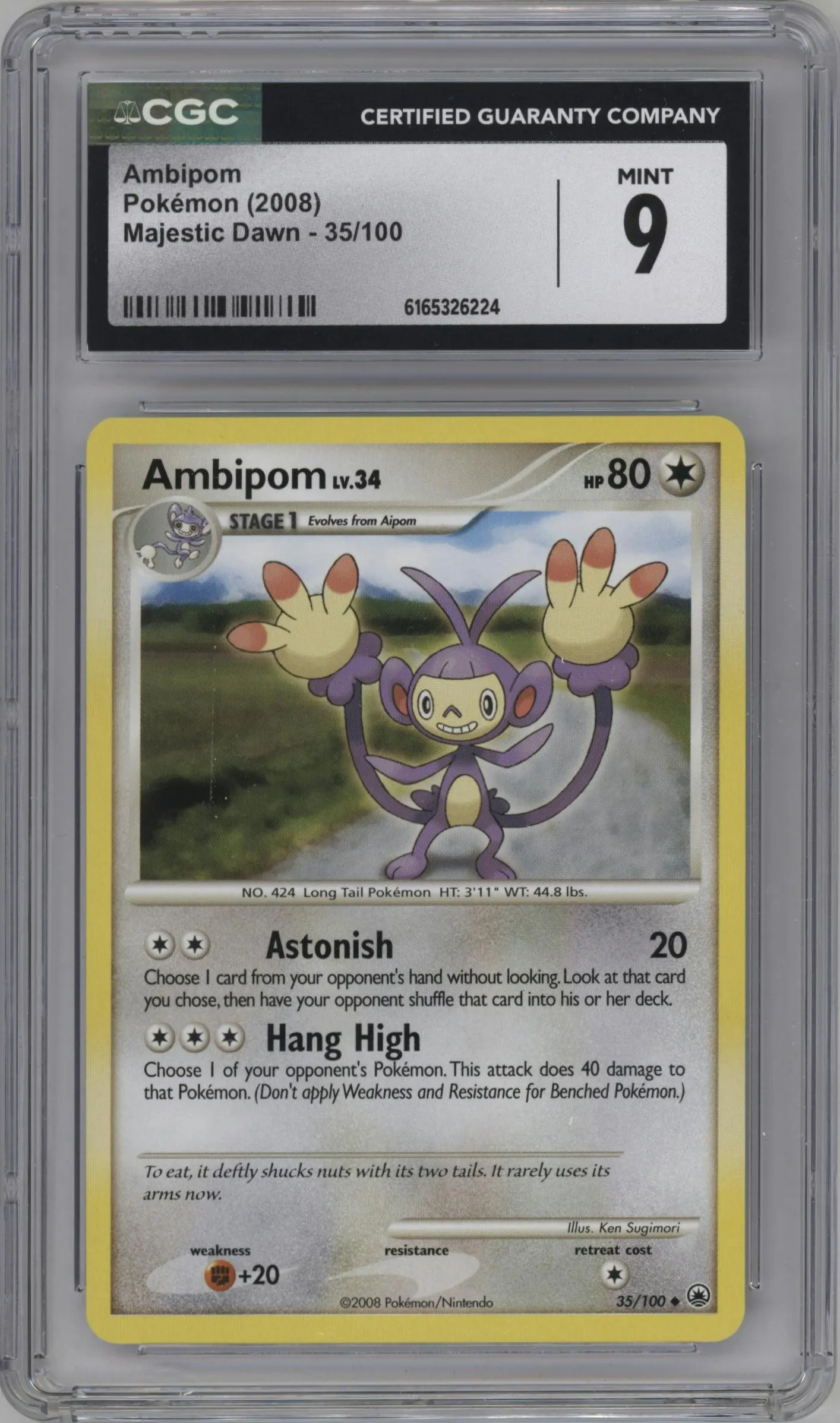 2008 Pokemon D&P Majestic Dawn Ambipom #35 CGC 9
