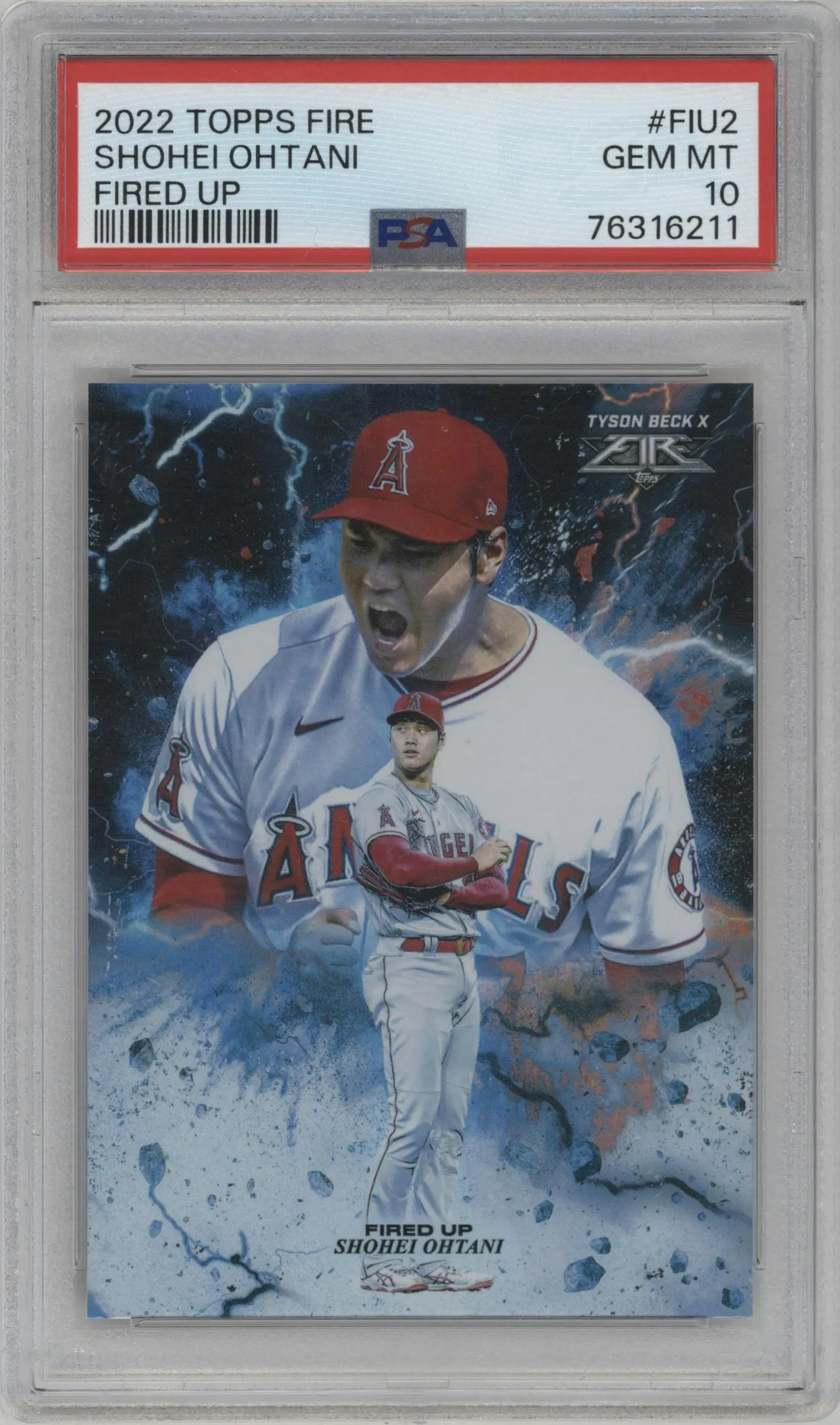 2022 Topps Fire Fired Up Shohei Ohtani #FIU-2 PSA 10