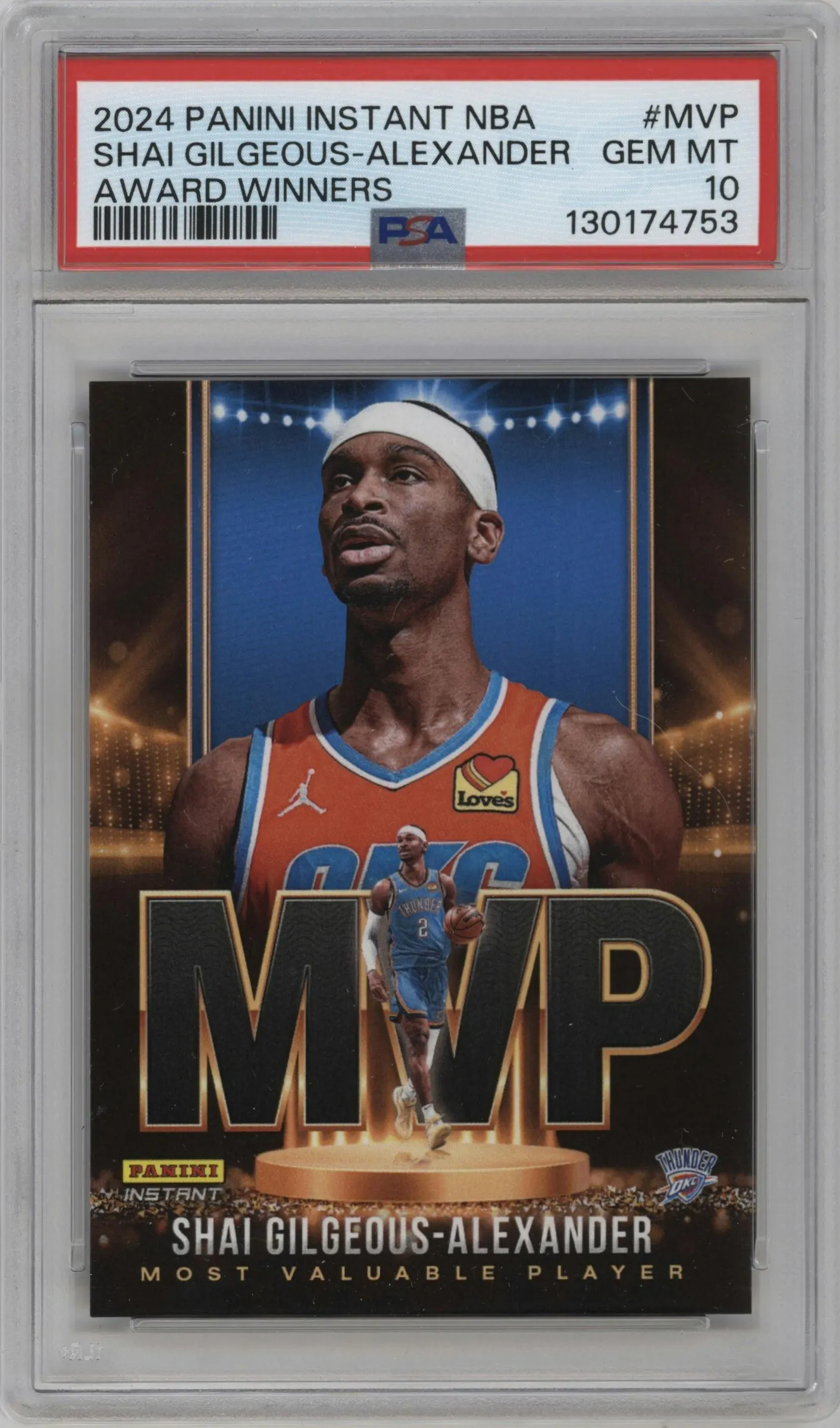 2024 Panini Instant NBA Award Winners Shai Gilgeous-Alexander #AW-MVP PSA 10