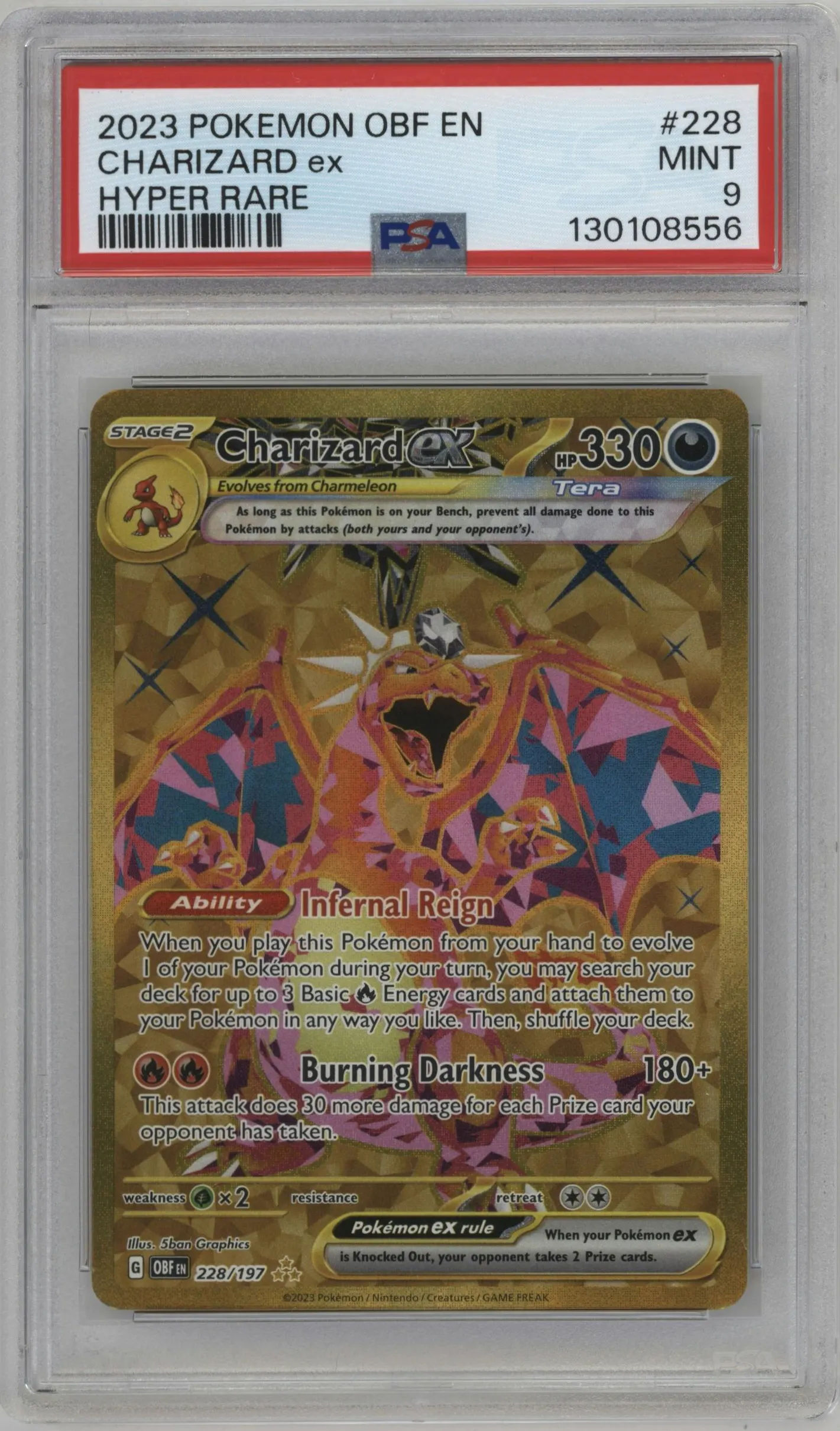 2023 Pokemon SV Obsidian Flames Charizard ex #228 PSA 9