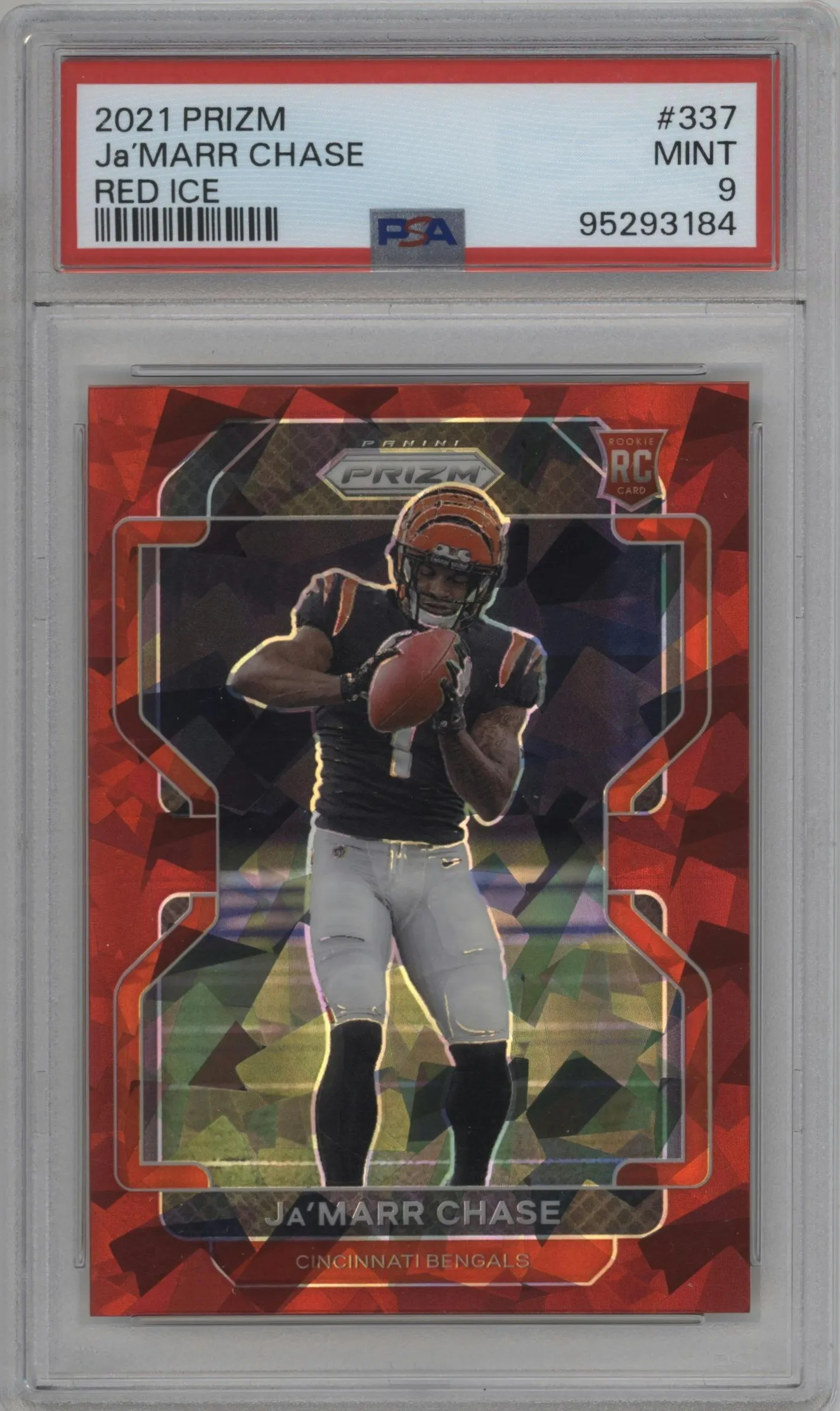2021 Panini Prizm Ja'Marr Chase Red Ice PSA 9