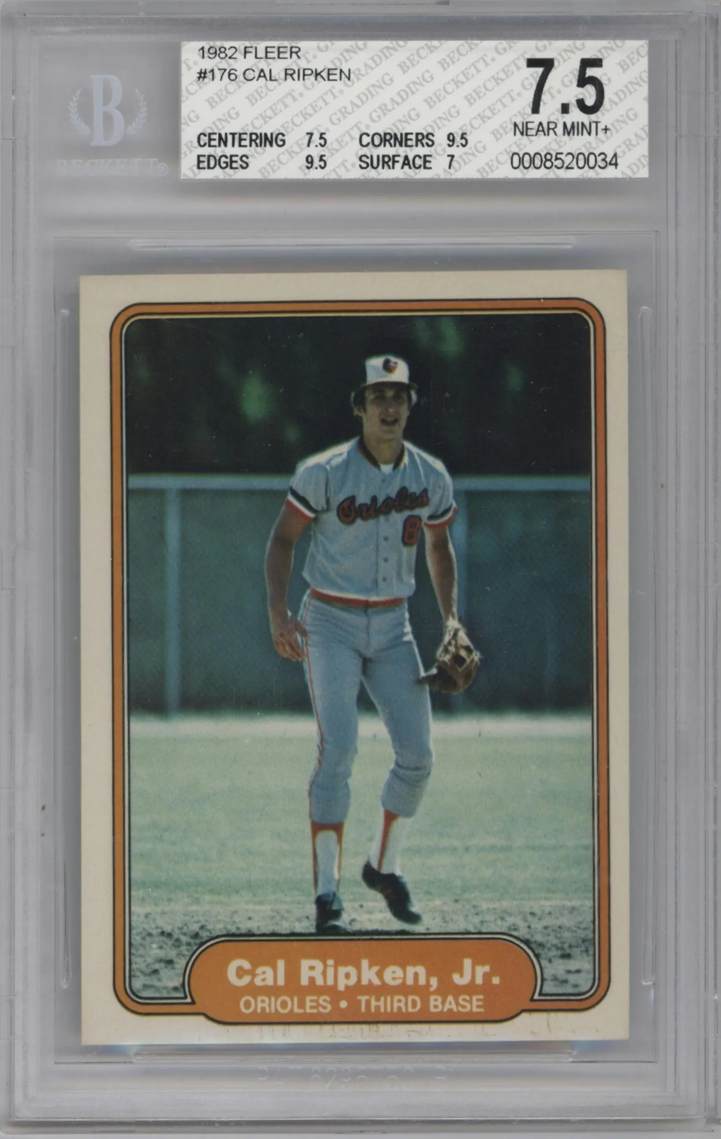 1982 Fleer Cal Ripken Jr. #176 BGS 7.5