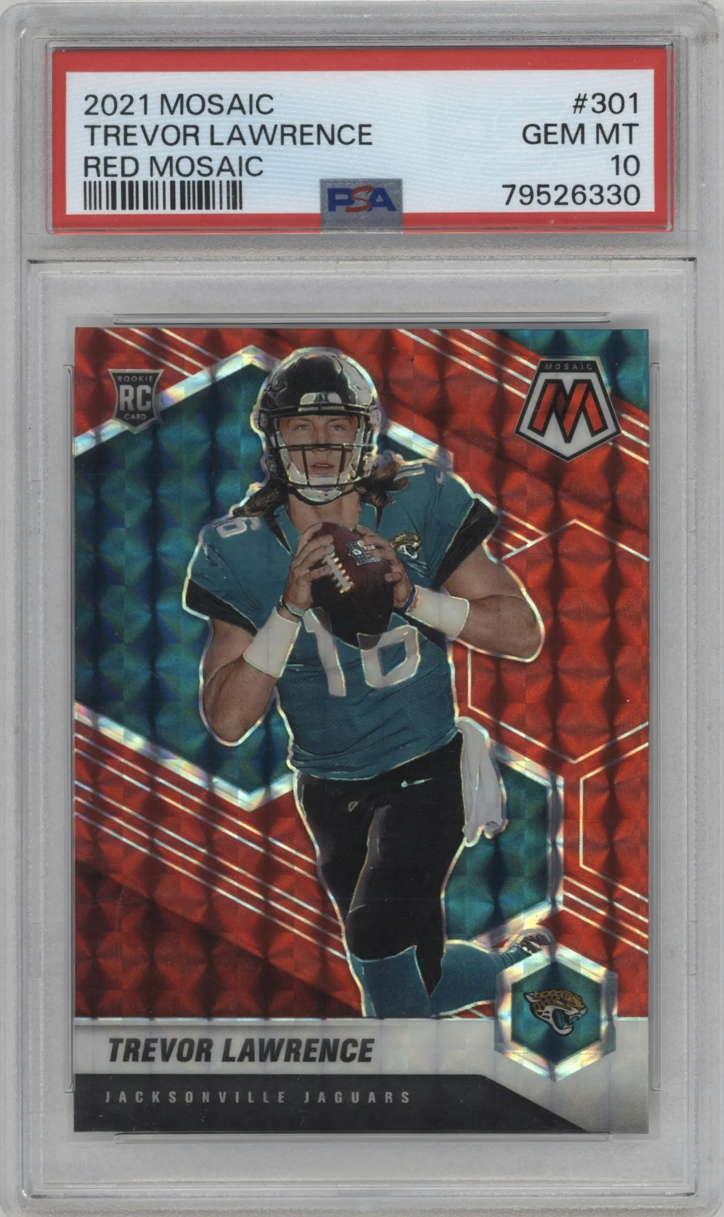 2021 Panini Mosaic Trevor Lawrence Red Mosaic #301 PSA 10