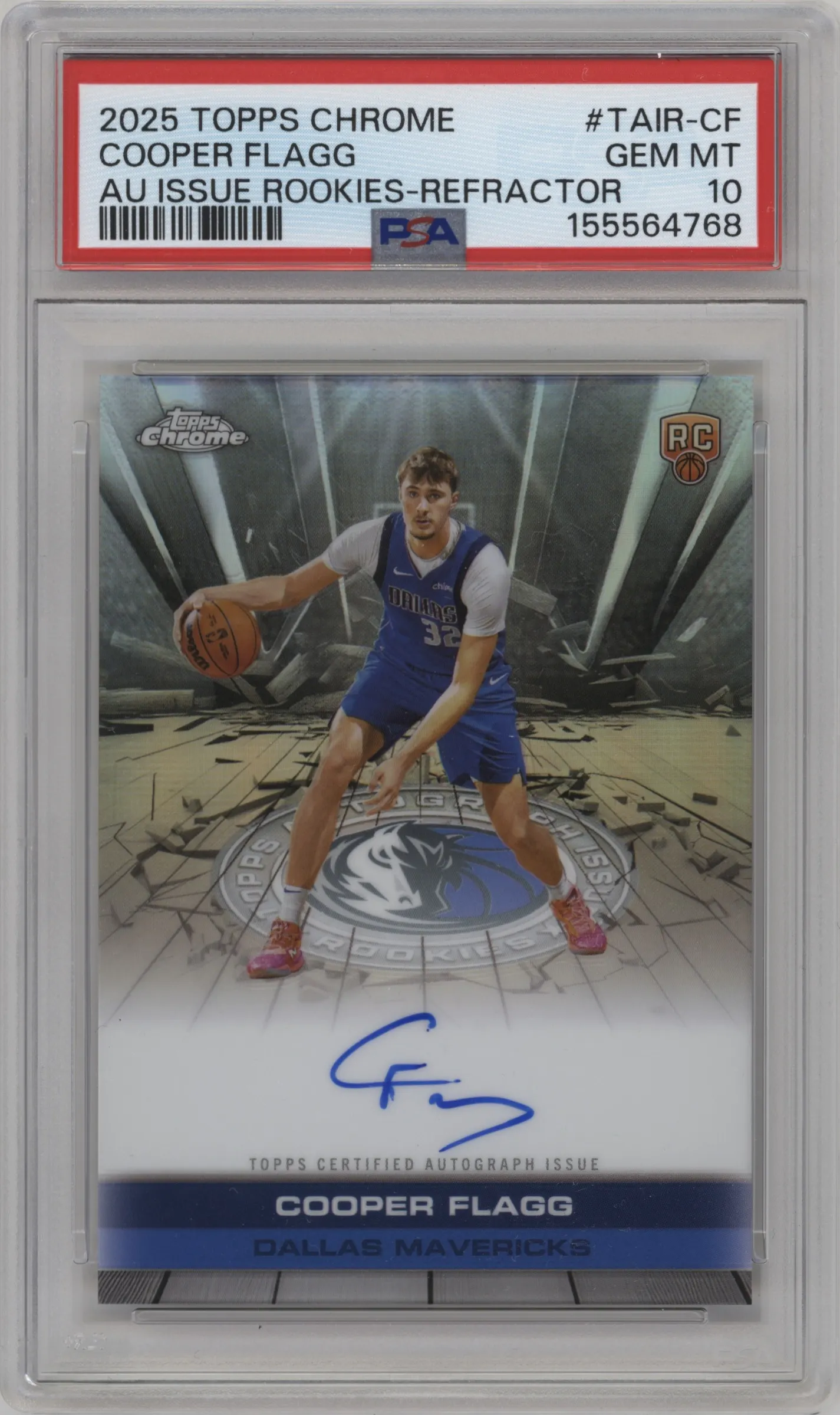 2025 Topps Chrome Auto Issue Rke. Cooper Flagg Refractor #TAIR-CF PSA 10