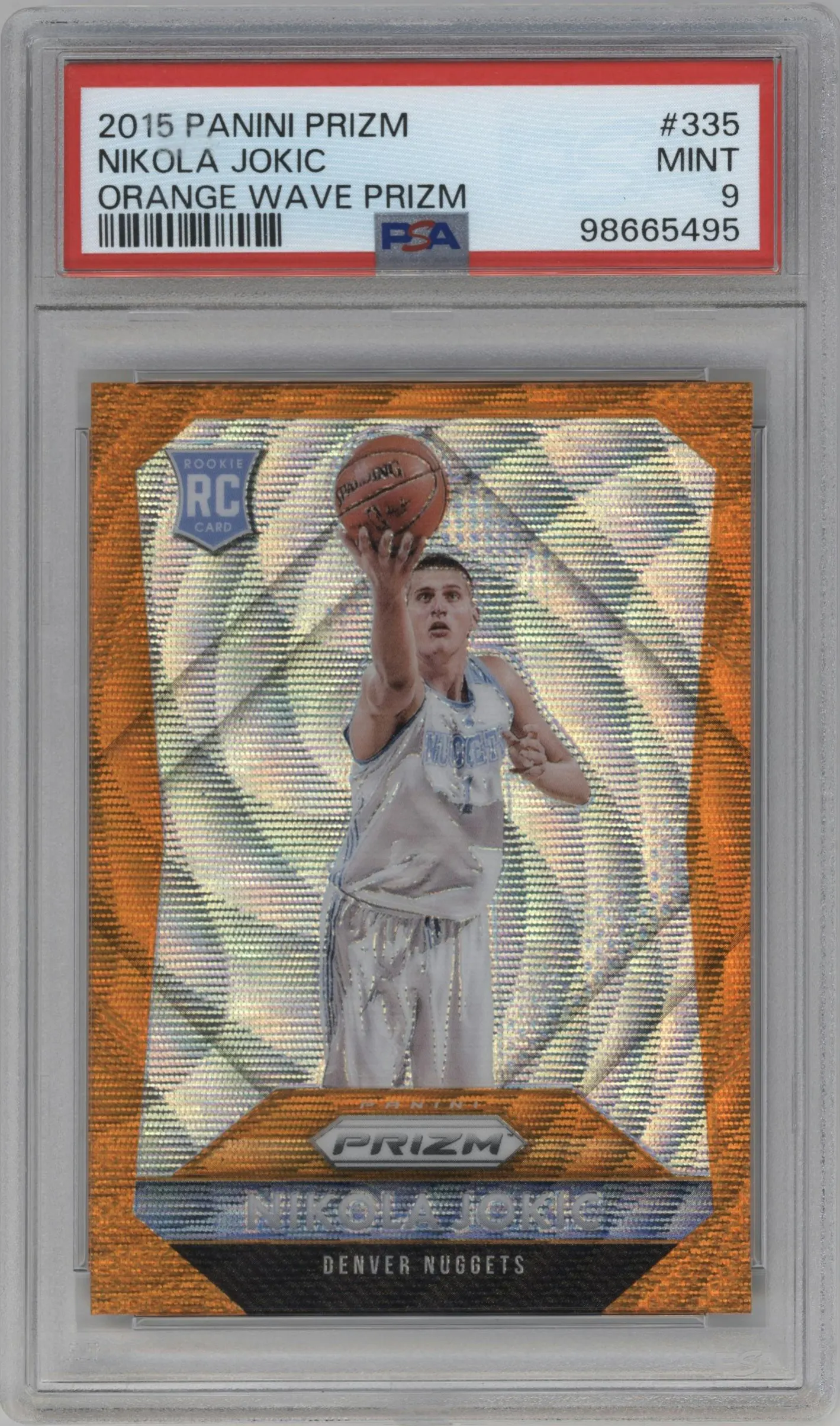2015 Panini Prizm Nikola Jokic Orange Wave #335 PSA 9