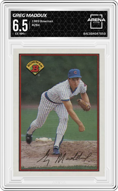 1989 Bowman Greg Maddux #284 ARENA CLUB 6.5