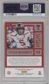 Patrick Mahomes II from the 2017 Panini Contenders Draft Picks set graded by PSA and given an overall grade of 9.