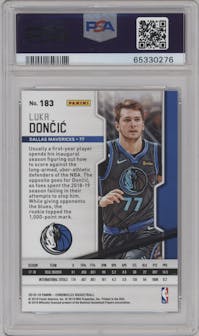 Luka Doncic from the 2018-19 Panini Chronicles set graded by PSA and given an overall grade of 10.