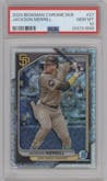 Jackson Merrill from the 2024 Bowman Chrome Mega Box set graded by PSA and given an overall grade of 10.