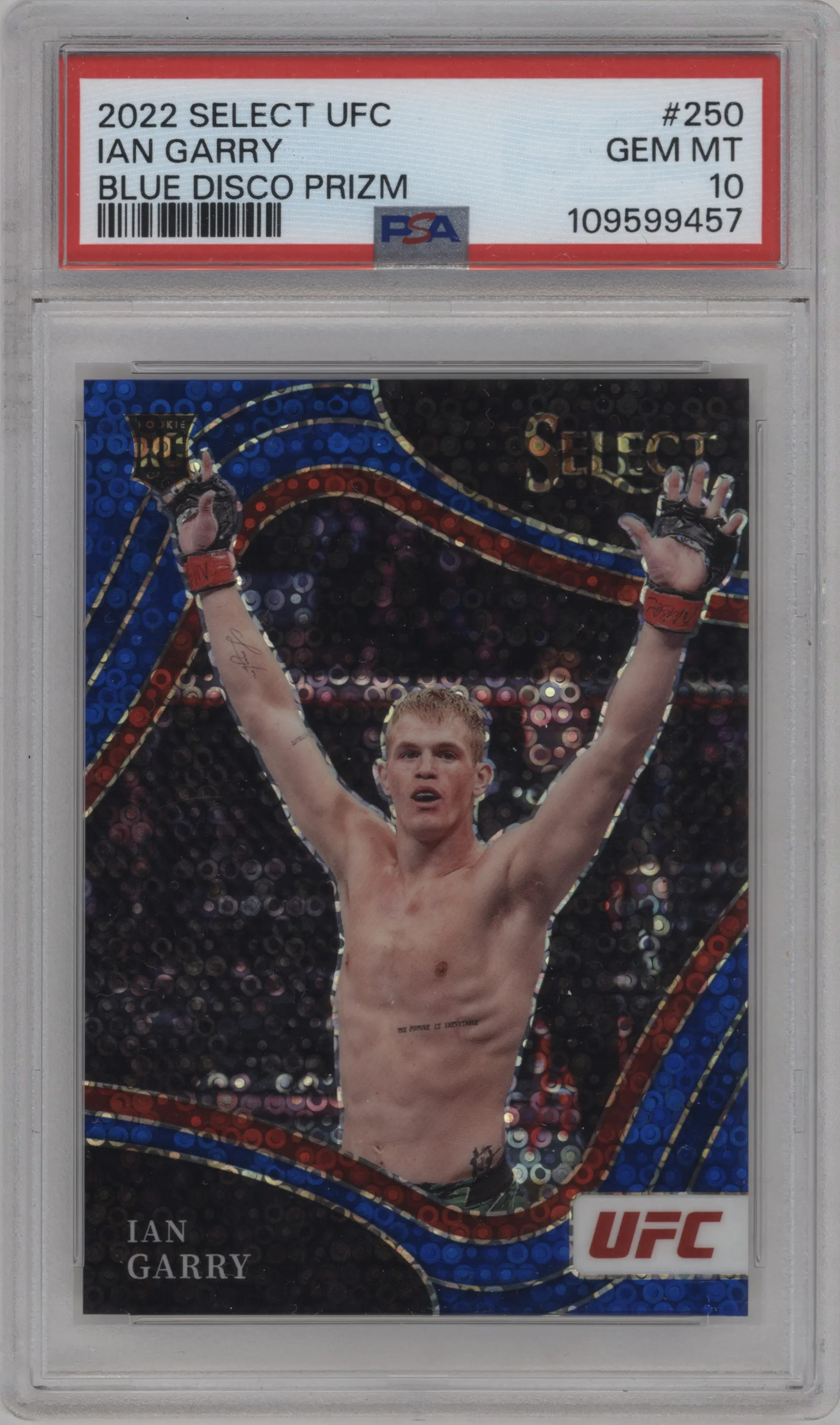 2022 Panini Select UFC Octagonside Ian Garry Disco Blue #250 PSA 10