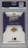 LeBron James from the 2024 Panini The National VIP set featuring a Silver Vinyl parallel graded by PSA and given an overall grade of 9.