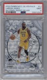 LeBron James from the 2024 Panini The National VIP set featuring a Silver Vinyl parallel graded by PSA and given an overall grade of 9.