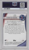 Christian Moore from the 2024 Bowman's Best set featuring a Refractor parallel graded by PSA and given an overall grade of 10.