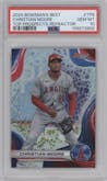 Christian Moore from the 2024 Bowman's Best set featuring a Refractor parallel graded by PSA and given an overall grade of 10.