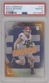 Brock Bowers from the 2024 Panini Luminance set featuring a Orange parallel graded by PSA and given an overall grade of 10.