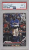 Adolis Garcia from the 2023 Topps Now set graded by PSA and given an overall grade of 10.