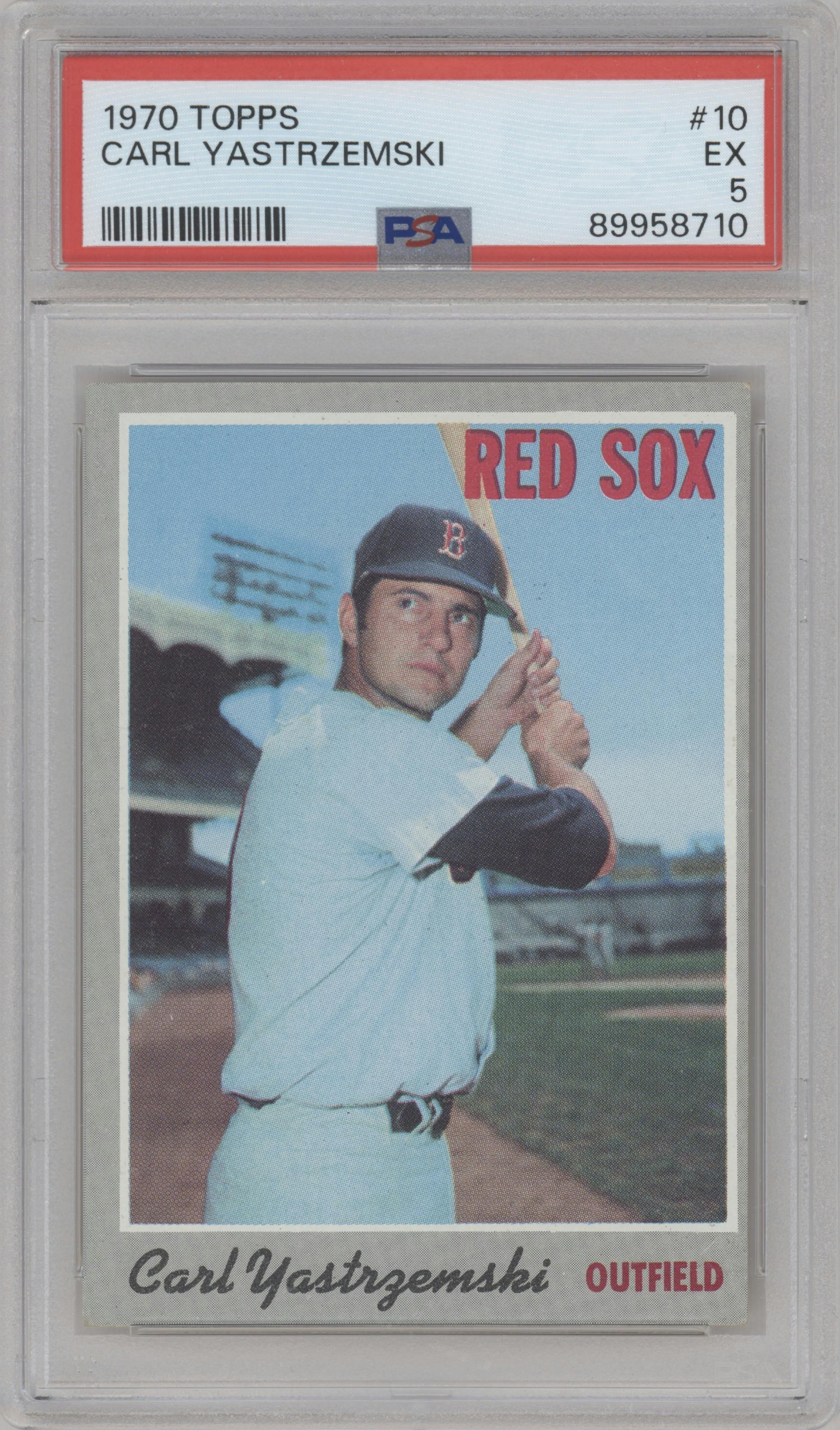Carl Yastrzemski from the 1970 Topps set graded by PSA and given an overall grade of 5.