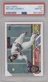 Michael Harris II from the 2023 Topps set graded by PSA and given an overall grade of 10.