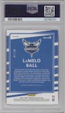 LaMelo Ball from the 2020-21 Panini Donruss Optic set featuring a Gold parallel graded by PSA and given an overall grade of 10.