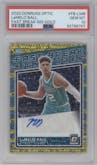 LaMelo Ball from the 2020-21 Panini Donruss Optic set featuring a Gold parallel graded by PSA and given an overall grade of 10.