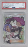 Jessie/James from the 2019 Pokemon S&M  set graded by PSA and given an overall grade of 9.