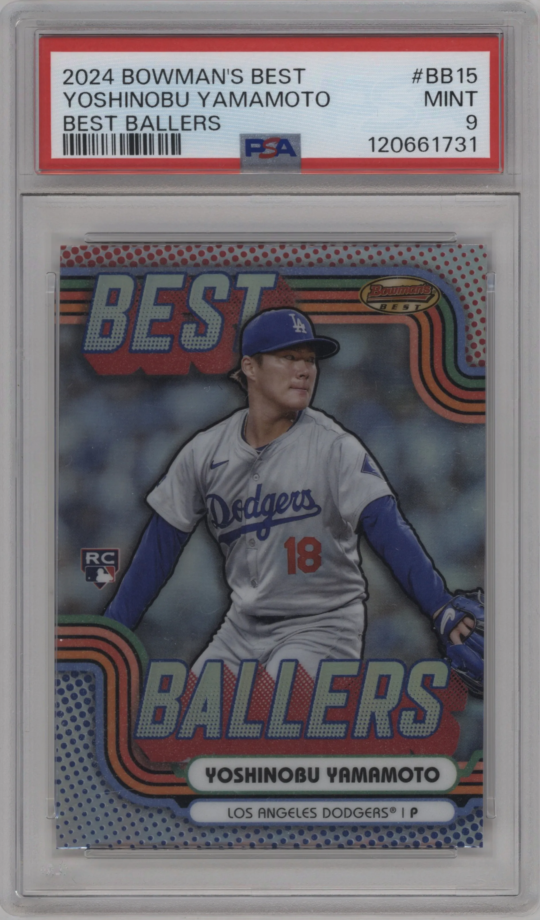 2024 Bowman's Best Best Ballers Yoshinobu Yamamoto #BB-15 PSA 9