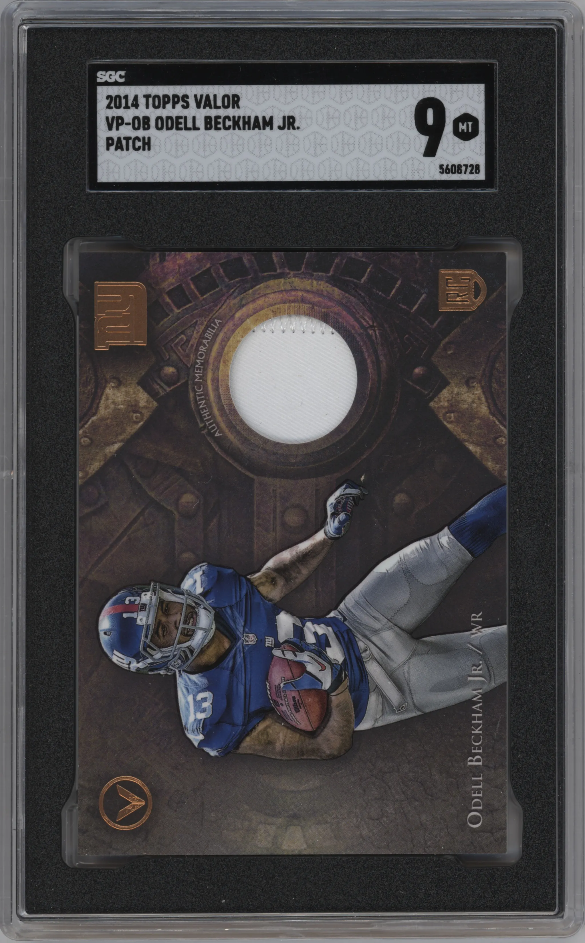 Odell Beckham Jr. from the 2014 Topps Valor set graded by SGC and given an overall grade of 9.