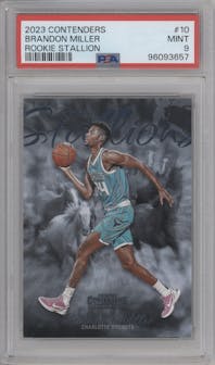 Brandon Miller from the 2023-24 Panini Contenders set graded by PSA and given an overall grade of 9.
