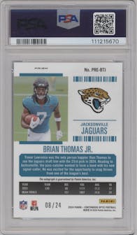 Brian Thomas Jr. from the 2024 Panini Zenith set graded by PSA and given an overall grade of 10.