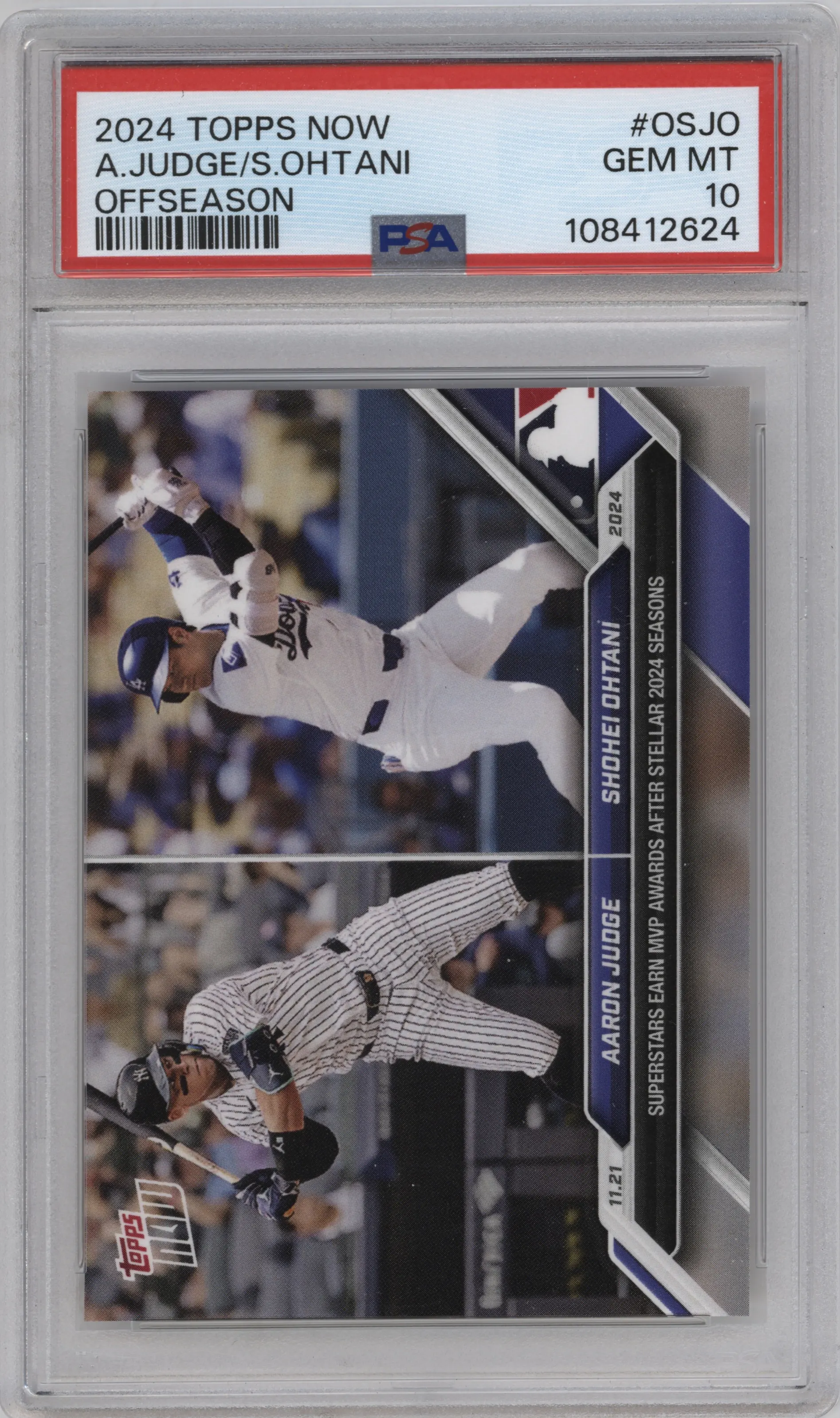 2024 Topps Now Off-Season Aaron Judge/Shohei Ohtani #OS-JO PSA 10