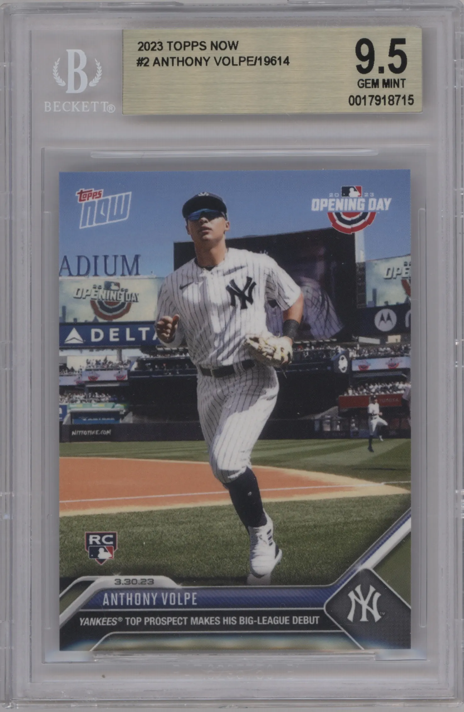 2023 Topps Now Anthony Volpe BGS 9.5