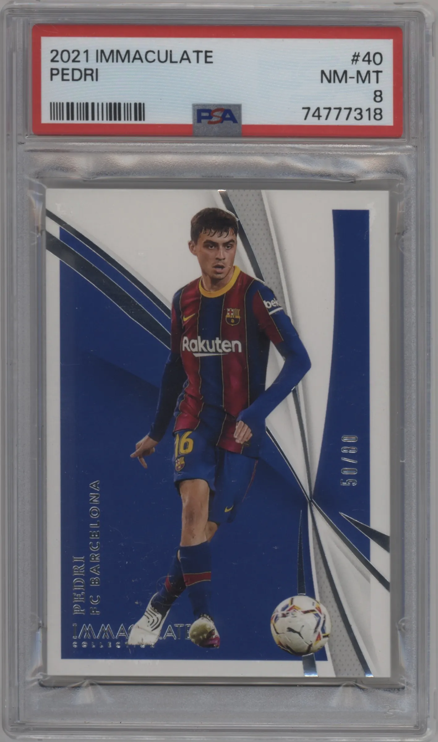 2021 Panini Immaculate Collection Pedri #40 PSA 8