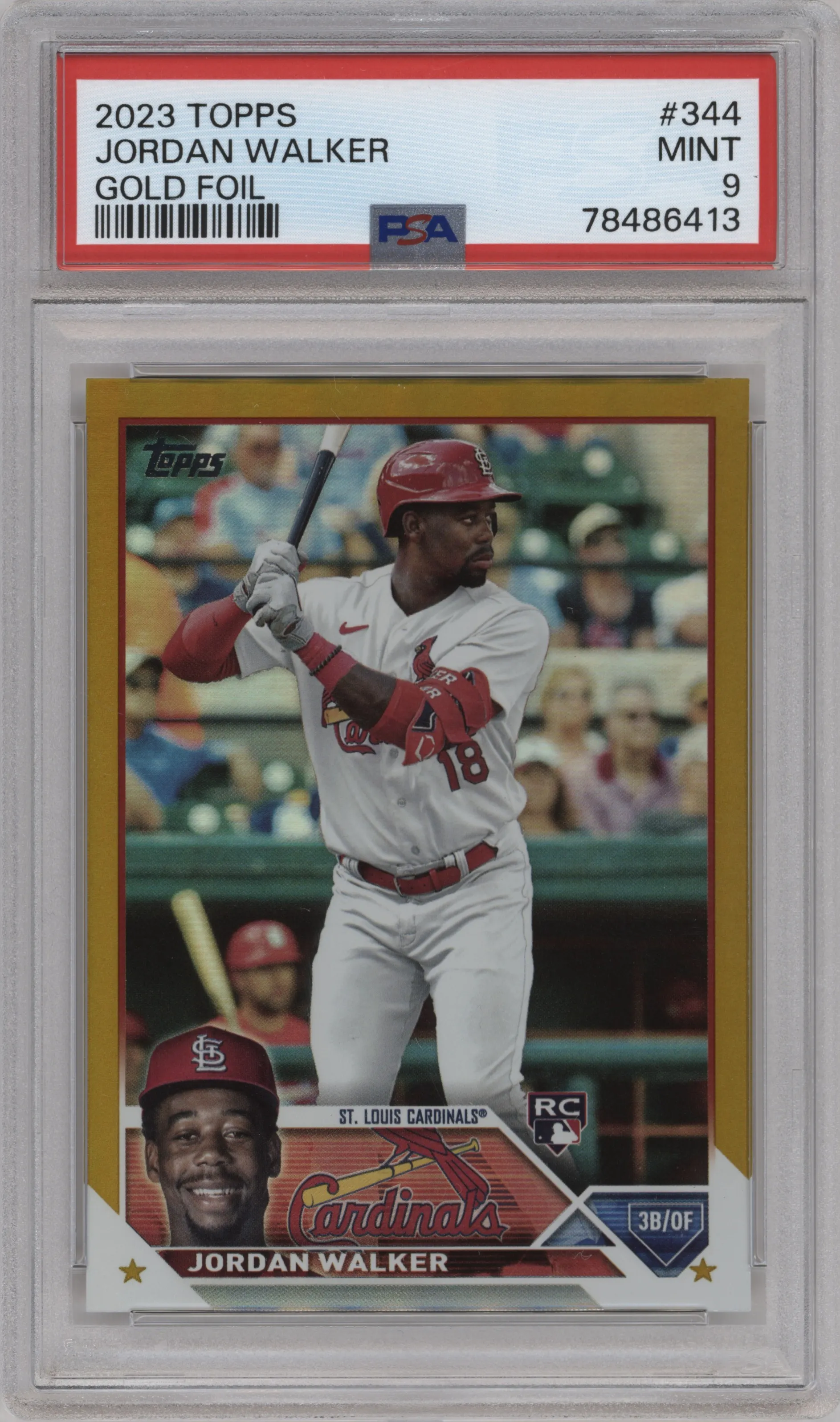 2023 Topps Series 2 Jordan Walker Gold Foil PSA 9