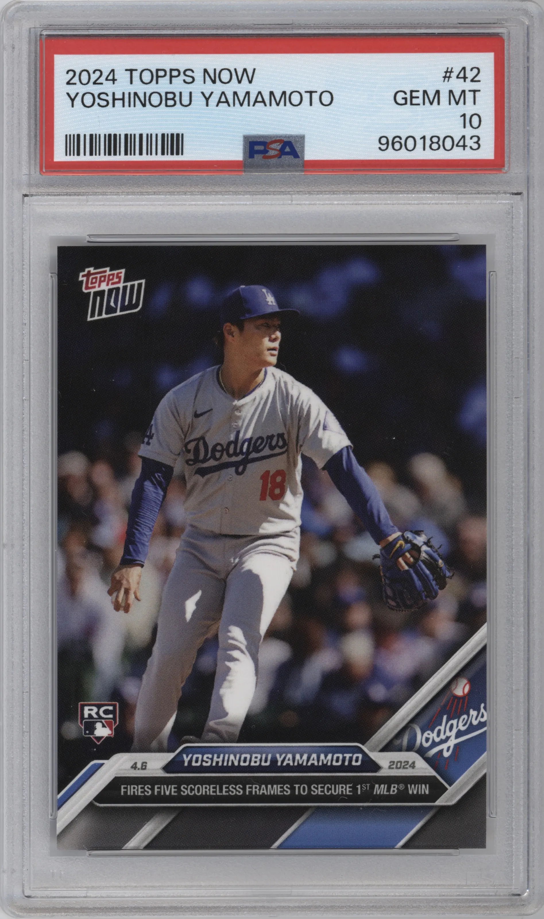 2024 Topps Now Yoshinobu Yamamoto #42 PSA 10