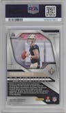 Spencer Rattler from the 2024 Panini Prizm set featuring a Blue Wave Prizm parallel graded by PSA and given an overall grade of 10.