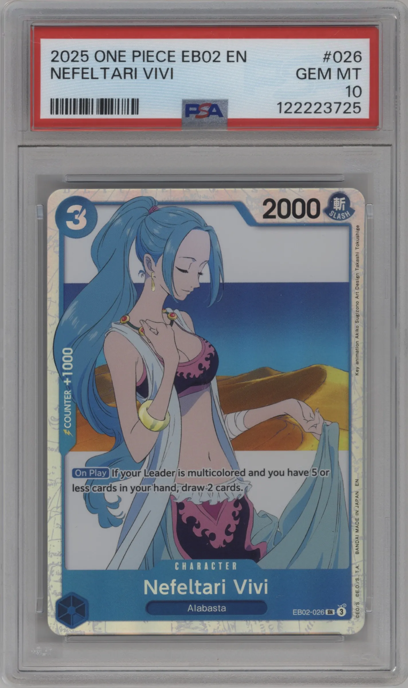 2025 One Piece Anime 25th Collection Nefeltari Vivi SR #EB02-026 SR  PSA 10