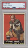 Henry Jordan from the 1961 Topps set graded by PSA and given an overall grade of 5.