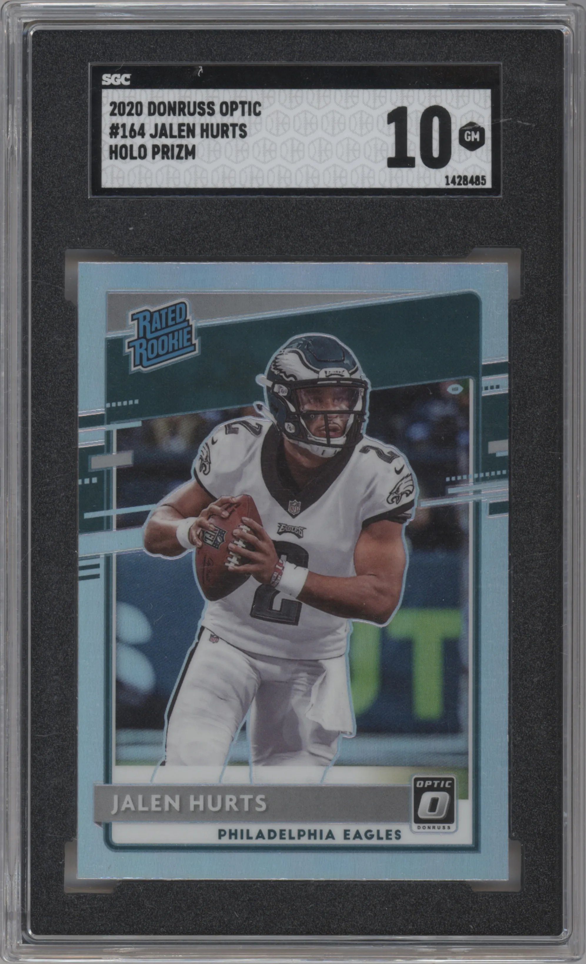 2020 Panini Donruss Optic Rated Rookie Jalen Hurts Holo #164 SGC 10