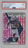 CeeDee Lamb from the 2020 Panini Mosaic set featuring a Pink Camo parallel graded by PSA and given an overall grade of 9.